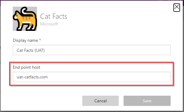 Testing connector with UAT endpoint