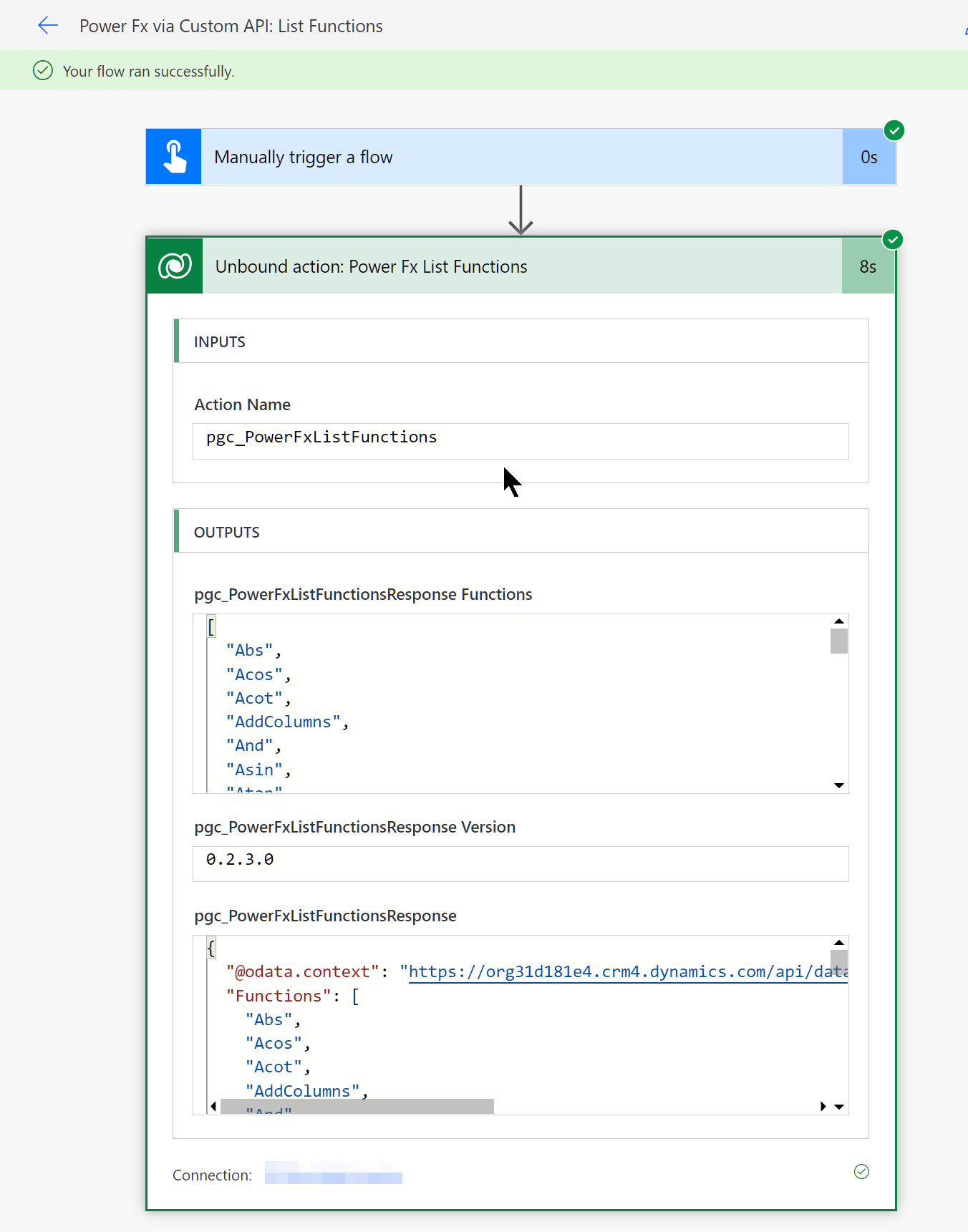 List Functions output